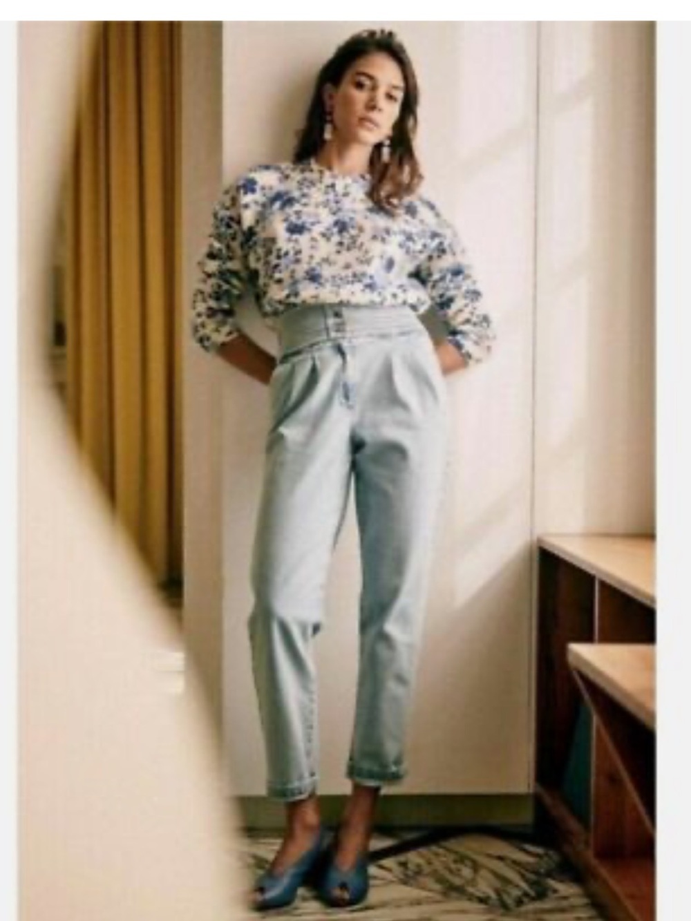 Sezane High-Rise Light Blue Jeans